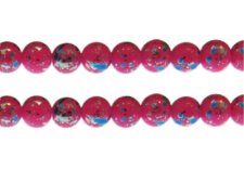 (image for) 10mm Fuchsia Fun Abstract Glass Bead, approx. 17 beads