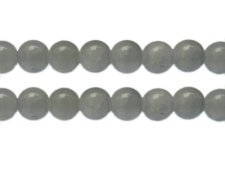 (image for) 12mm Silver Gemstone-Style Glass Bead, approx. 15 beads