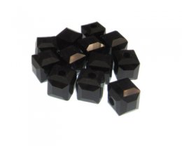 (image for) 10mm Black Faceted Cube Glass Bead, 12 beads