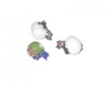 18 x 12mm Green or White with Cat Floral Handmade Lampwork Bead, 18 x 12mm Green or White with Cat Floral Handmade Lampwork Bead,