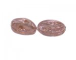 28 x 26mm Pink Foil Oval Lampwork Glass Bead, 2 beads 28 x 26mm Pink Foil Oval Lampwork Glass Bead, 2 beads