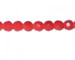 10mm Strawberry Red Opaque Faceted Glass Bead, 13" string 10mm Strawberry Red Opaque Faceted Glass Bead, 13" string