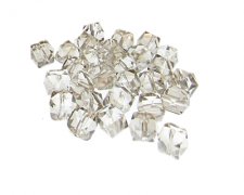 (image for) Approx. 1oz. x 8mm Silver Faceted Multi-Cube Glass Bead