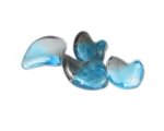28 x 18mm Pale Blue / Silver Twirl Lampwork Bead, 4 beads 28 x 18mm Pale Blue / Silver Twirl Lampwork Bead, 4 beads