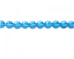 8mm Turquoise Pressed Glass Bead, 14" string 8mm Turquoise Pressed Glass Bead, 14" string