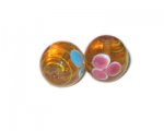 20mm Orange Lampwork Glass Bead, 2 beads 20mm Orange Lampwork Glass Bead, 2 beads
