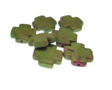 (image for) 20mm Green Cross Dyed Turquoise Bead, 7 beads