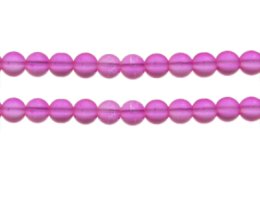 (image for) 8mm Magenta Sea/Beach-Style Glass Bead, approx. 31 beads