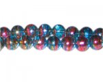 10mm Turquoise Twirl Abstract Glass Bead, approx. 22 beads