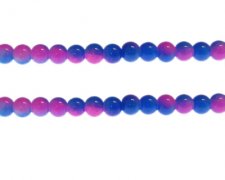 (image for) 8mm Pink/Blue Duo-Style Glass Bead, approx. 38 beads
