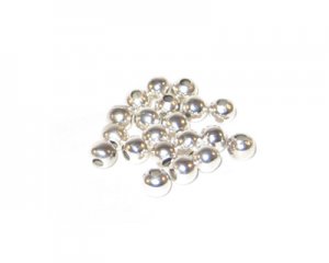 4mm Silver Round Iron Bead, approx. 60 beads - large hole