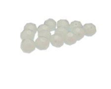 (image for) Approx. 1oz. x 10mm White Faceted Glass Bead