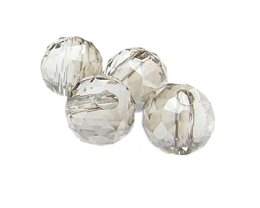 (image for) 18mm Silver Faceted Side-drill Glass Bead, 4 beads, large hole