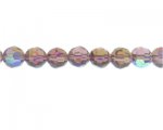 12mm Plum AB Finish Faceted Glass Bead, 13" string 12mm Plum AB Finish Faceted Glass Bead, 13" string