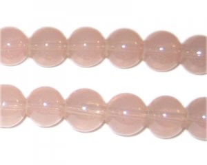 10mm Dusty Pink Jade-Style Glass Bead, approx. 21 beads