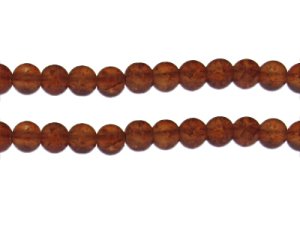 (image for) 8mm Brown Crackle Frosted Glass Bead, approx. 36 beads