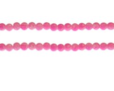 (image for) 6mm Hot Pink Marble-Style Glass Bead, approx. 68 beads