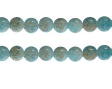 (image for) 12mm Blue/Gray Duo-Style Glass Bead, approx. 14 beads