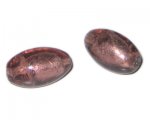28 x 16mm Plum Inside-Foil Oval Handmade Lampwork Bead, 2 beads 28 x 16mm Plum Inside-Foil Oval Handmade Lampwork Bead, 2 beads