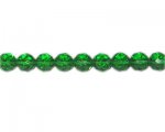10mm Green Faceted Round Glass Bead, 13" string 10mm Green Faceted Round Glass Bead, 13" string