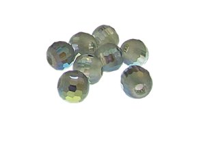 (image for) 10mm Blue Faceted Glass Bead, 8 beads