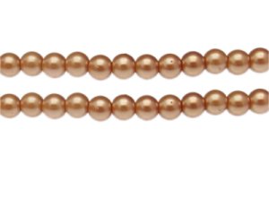 (image for) 8mm Soft Gold Glass Pearl Bead, approx. 56 beads
