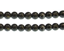 (image for) 10mm Charcoal Sparkle Abstract Glass Bead, approx. 17 beads