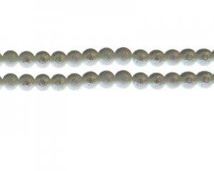 6mm White Rustic Glass Pearl Bead, approx. 71 beads