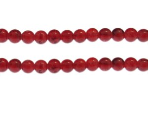(image for) 8mm Red Marble-Style Glass Bead, approx. 53 beads
