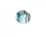 24mm Aqua Stripe Lampwork Glass Bead 24mm Aqua Stripe Lampwork Glass Bead