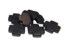 (image for) 20mm Dark Blue Cross Dyed Turquoise Bead, 7 beads
