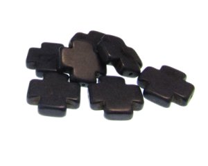 (image for) 20mm Dark Blue Cross Dyed Turquoise Bead, 7 beads