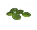 20mm Apple Green Floral Lampwork Glass Bead, 5 beads 20mm Apple Green Floral Lampwork Glass Bead, 5 beads