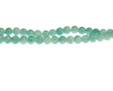 (image for) 6mm Soft Aqua Marble-Style Glass Bead, approx. 70 beads