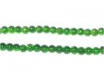 4mm Grass Green Crackle Glass Bead, approx. 105 beads