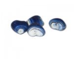 20mm Blue Heart Lampwork Bead, 4 beads 20mm Blue Heart Lampwork Bead, 4 beads