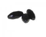 30 x 14mm Black Faceted Glass Bead, 3 beads 30 x 14mm Black Faceted Glass Bead, 3 beads