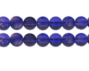 (image for) 12mm Purple Blossom Spray Glass Bead, approx. 15 beads