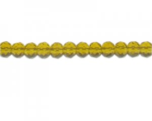 8 x 10mm Gold Faceted Rondelle Glass Bead, 13" string