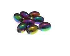 (image for) 14 x 10mm Luster Electroplated Oval Glass Bead, 8 beads