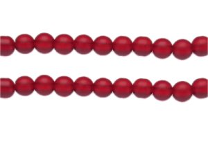 (image for) 8mm Red Semi-Matte Glass Bead, approx. 32 beads