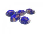 20mm Blue Splatter Foil Lampwork Glass Bead, 5 beads 20mm Blue Splatter Foil Lampwork Glass Bead, 5 beads
