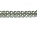 8mm Silver Green Glass Pearl Bead, approx. 56 beads 8mm Silver Green Glass Pearl Bead, approx. 56 beads