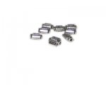 10 x 8mm Silver Etched Metal Spacer Bead, 8 beads