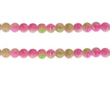 (image for) 8mm Pink/Apple Green Duo-Style Glass Bead, approx. 38 beads