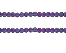 (image for) 6mm Turq/Purple Crackle Frosted Duo Bead, approx. 46 beads