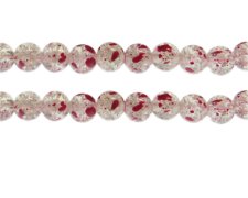 (image for) 10mm Rose Crackle Spray Glass Bead, approx. 23 beads