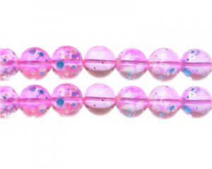 12mm Pink Blossom Spray Glass Bead, approx. 14 beads