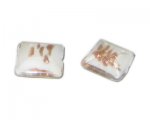20mm White/Gold Pillow Handmade Lampwork Glass Bead, 2 beads 20mm White/Gold Pillow Handmade Lampwork Glass Bead, 2 beads