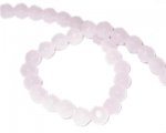 8mm Pink Semi-Opaque Faceted Glass Bead, 14" string 8mm Pink Semi-Opaque Faceted Glass Bead, 14" string